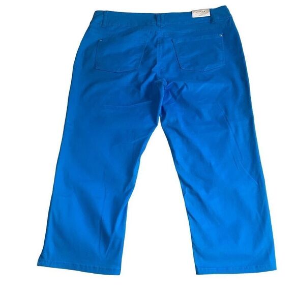 Curve Appeal NWT Tummy Tucking Shaping System Ankle Casual Pant In Ibiza Blue - Picture 2 of 7